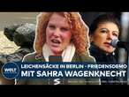 BERLIN: Leichensäcke am Brandenburger Tor - Sahra Wagenknecht soll auf Friedensdemo Rede halten