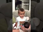 WATCH: Big brother’s SHOCKED reaction to newborn’s hair #shorts #foxnews #viral