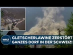 SCHWEIZ: Gletscherabbruch im Wallis – Eislawine zerstört Blatten, Einwohner entkommen knapp!