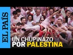 SAN FERMÍN 2025 | Un chupinazo por Palestina reúne a unas 12.000 personas en el centro de Pamplona