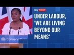 Kemi Badenoch warns that the chancellor has 'lost control of spending completely'