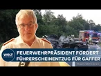 GAFFEN WIRD ZUR GEFAHR: Feuerwehr fordert Führerschein-Entzug für Unfall-Schaulustige!