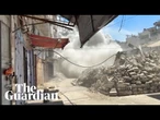 Moment Israeli strike hit near to old market in Gaza City