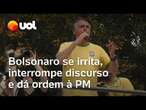 Bolsonaro se irrita e dá ordens à PM em discurso na Paulista: 'Tirem o cabo da bateria desse carro'