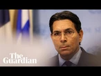 Israeli ambassador speaks to media at UN stakeout – watch live