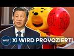 BUDAPEST: Politische Provokation! Kurioser Demonstrant in Ungarn während Besuch von Xi Jinping