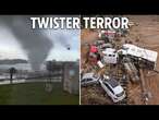 Horror moment TORNADO hits Spain as 205 are killed in floods & temporary morgue is set up