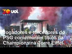 PSG e torcedores comemoram bicampeonato da Champions League