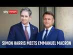 Watch live: Irish Prime Minister Simon Harris meets with French President Emmanuel Macron