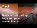 Barragem de garimpo ilegal rompe e rio Cupixi é contaminado no Amapá; veja vídeos