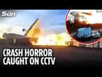 Burning UPS cargo plane SKIDS off the runway, SMASHING into buildings in Kentucky