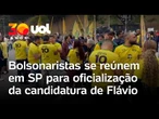 Bolsonaristas se reúnem no Pacaembu para oficialização da candidatura de Flávio à Presidência