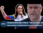 MARIA CORINA MACHADO: "Sie ist mal im Parlament niedergeschlagen worden" Friedensnobelpreis vergeben
