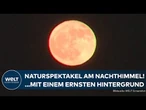 ERDBBERMOND ÜBER DEUTSCHLAND: Naturspektakel am Nachthimmel - Waldbrände in Kanada lassen ihn glühen