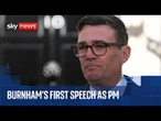 'I will give this my all' | Burnham delivers first speech as prime minister
