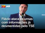 Flávio Bolsonaro ataca urnas eletrônicas do Brasil com informações já desmentidas pelo TSE