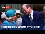 Queen & Prince William resume Royal duties as King & Princess of Wales continue cancer treatment