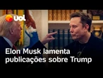 Trump x Elon Musk: Empresário lamenta publicações sobre presidente e diz que foi ‘longe demais’