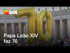 Papa Leão XIV comemora 70 anos um dia depois do show que homenageou Papa Franscisco