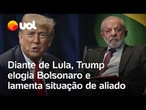 Trump diz ao lado de Lula que ficou triste com condenação de Bolsonaro: 'Sempre gostei dele'