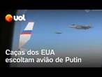 Rússia divulga imagens de caças americanos F-22 escoltando Vladimir Putin; veja vídeo