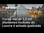Roubo do Louvre: Coroa real de 1,3 mil diamantes levada é encontrada quebrada próxima ao museu