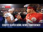 Kansas City Chiefs speak to the press ahead of the Super Bowl