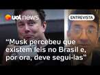 X / Twitter: Moraes fez Musk perceber que lei precisa ser cumprida no Brasil, analisa advogado