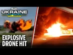 Watch: Shahed drone crashes dangerously close to a farmer after being shot down near Chernihiv