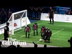 Humanoid footballers stumble through their first tournament in China