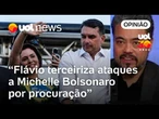 Flávio Bolsonaro se cala e vira cúmplice do linchamento a Michelle, diz Sakamoto