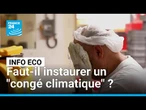 Travail sous la canicule : faut-il instaurer un « congé climatique » ? • FRANCE 24
