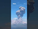Moment volcano erupts in Indonesia sending 60,000ft ash column skywards