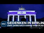 BERLIN: Zwei Jahre nach Hamas-Anschlag – Brandenburger Tor leuchtet in den Farben Israels!