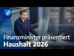 Haushaltsentwurf 2026 der Bundesregierung: 174,3 Milliarden Euro neue Schulden