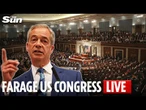 LIVE: Nigel Farage set to slam free speech in UK at US Congress