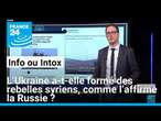 L’Ukraine a-t-elle formé des rebelles syriens comme l’affirme la Russie ? • FRANCE 24