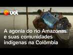 Rio Amazonas tem fluxo reduzido em 90% em meio à seca histórica que afeta comunidades indígenas