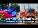 ZUG-DRAMA: Schock nach Ticketkontrolle im Zug! DB-Mitarbeiter stürzt nach Gerangel aus fahrendem Zug