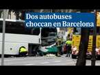 Dos autobuses chocan de forma violenta en plena avenida Diagonal de Barcelona