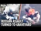 Ukraine troops BLOW UP Russian infantry, armour & motorbikes repelling major assault