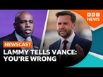 David Lammy tells JD Vance he's wrong over immigration comments | BBC Newscast