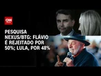 Nexus/BTG: 50% rejeitam votar em Flávio, enquanto 48%, em Lula; veja análise | CNN 360°