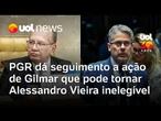 PGR dá seguimento a ação de Gilmar Mendes que pode tornar senador Alessandro Vieira inelegível