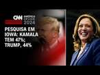 Pesquisa em Iowa: Kamala tem 47%; Trump, 44% | AGORA CNN