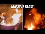 Watch Putin's war factories EXPLODE as Ukraine launches kamikaze drone strikes sparking huge fires