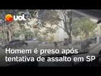 Assaltante sofre acidente após tentar roubar um carro e é preso por policial à paisana; veja momento
