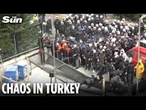 Riot police STORM opposition party HQ with tear gas as Turkish politicians are forced to barricade