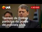 Tarcísio de Freitas ao vivo: Governador participa de cerimônia de posse de 4 mil policiais civis