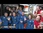 NASA astronauts welcome replacements at International Space Station